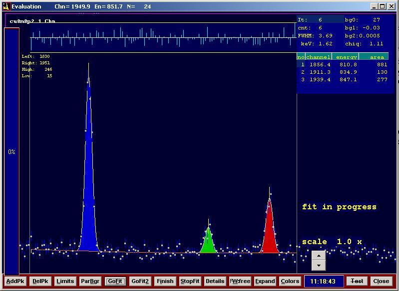 Před zpracováním každého souboru se spektrem je dobré zkontrolovat kalibraci programu DEIMOS32.