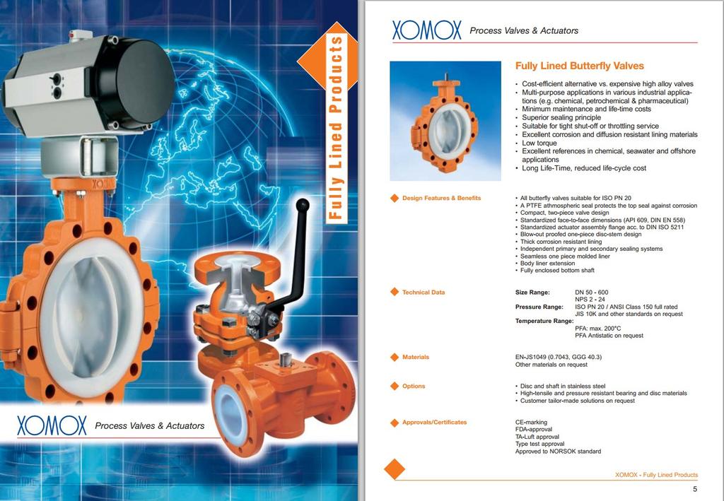 pdf Ventlily, armatury s PTFE povrchem Process valves and actuators