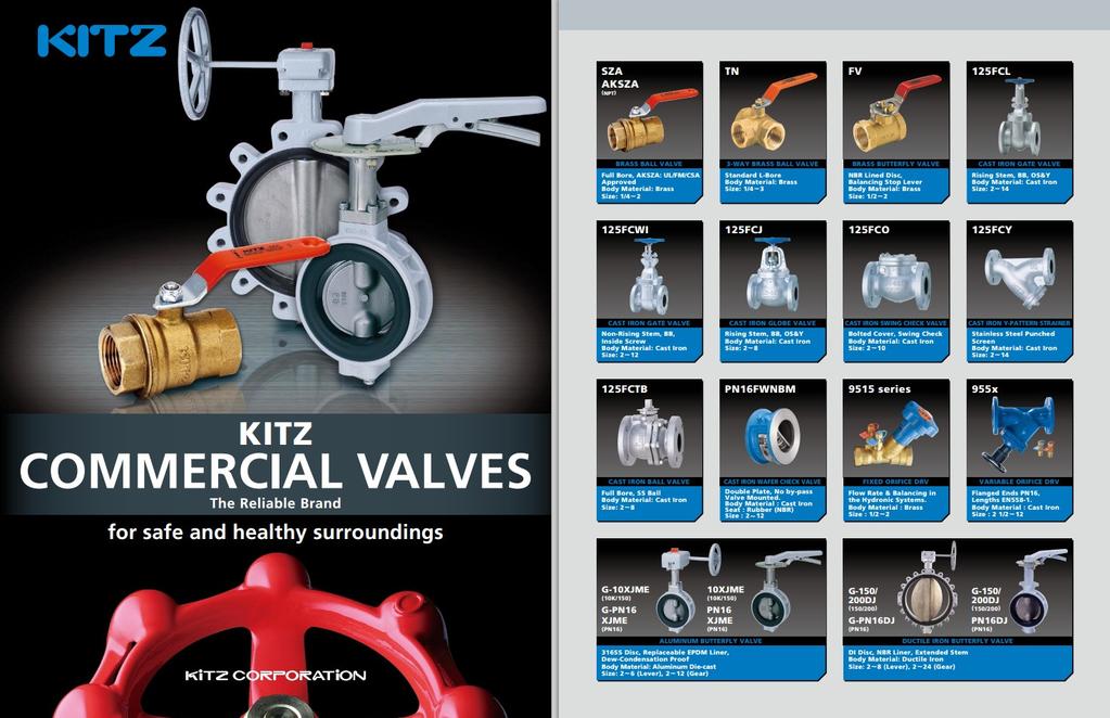KITZ ventily Commercial valves KITZ Průmyslové ventily KITZ Industrial