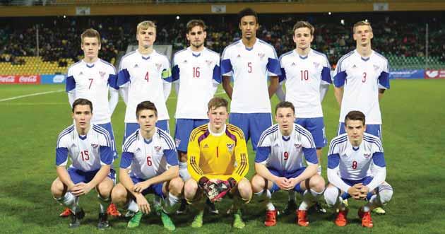 Russland FØROYAR 2-0 12. NOVEMBER 2015, KL. 19:00 KUBAN STADIUM, KRASNODAR Russland Føroyar 2-0. 12. november 2015 á Kuban Stadion í Krasnodar. Standandi f.v.: Jóannes Bjartalíð, Andrias H.