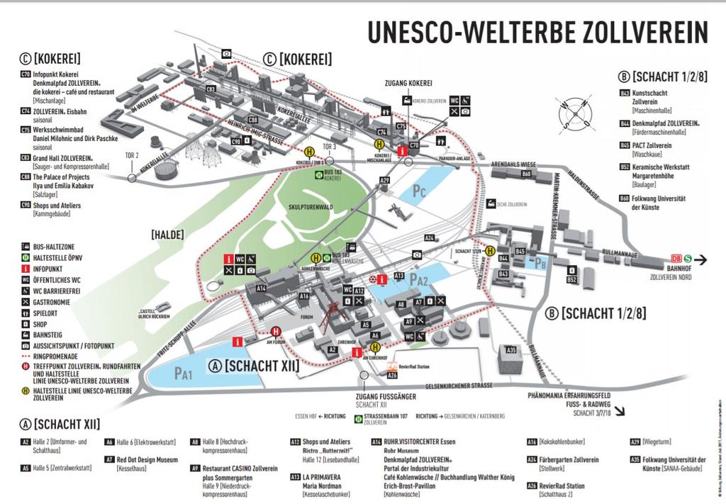 Obrázek 21: Mapa celého areálu UNESCO světového kulturního dědictví Zollverein (www.zollverein.