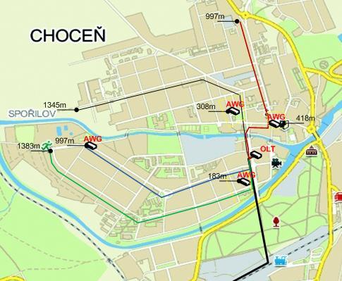 10.5 Geografický popis lokality Lokalita bude připojena z 9 km vzdálené páteřní linky ve Vysokém Mýtě, kde se nachází poskytovatel vysokorychlostního internetu a také připojení volné kapacity