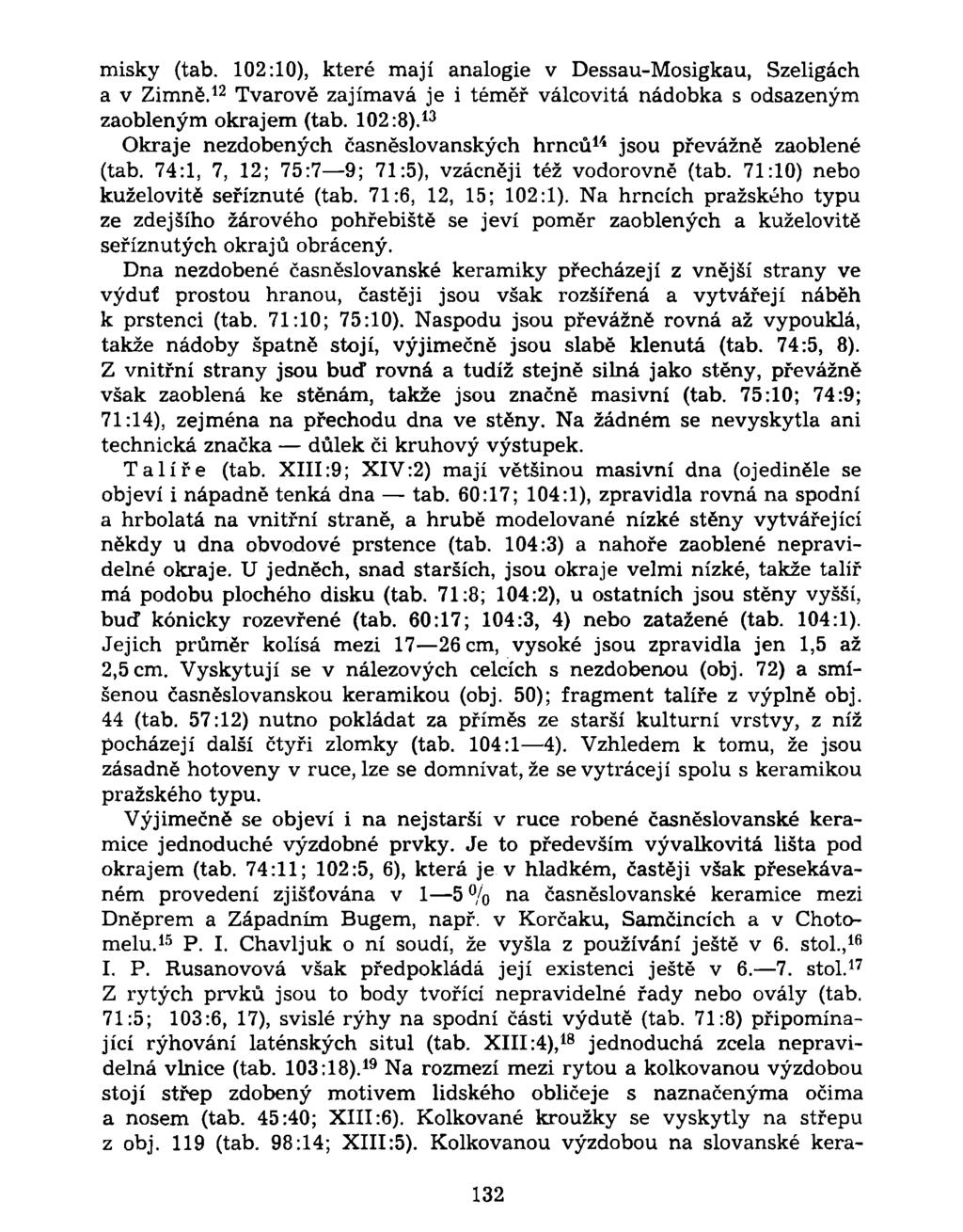 misky (tab. 102:10), které mají analogie v Dessau-Mosigkau, Szeligách a v Zimně. 12 Tvarově zajímavá je i téměř válcovitá nádobka s odsazeným zaobleným okrajem (tab. 102:8).