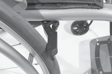Odklopná brzda - uživatel Zajištění brzd K zajištění vozíku proti nechtěnému rozjezdu obě