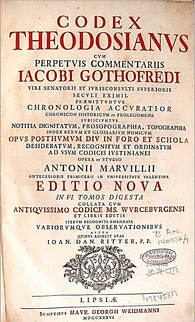 Codex Theodosianus - 438 Císař Theodosius II.
