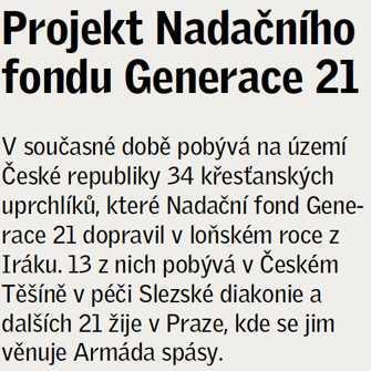 Týdeník Karvinsko Projekt Nadačního fondu Generace 21 31.1.2017 Týdeník Karvinsko str.