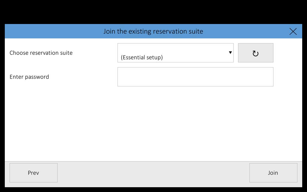 000040 Na další obrazovce stiskněte tlačítko Find reservation suite and join ( Najít rezervační suitu a připojit se k ní ).