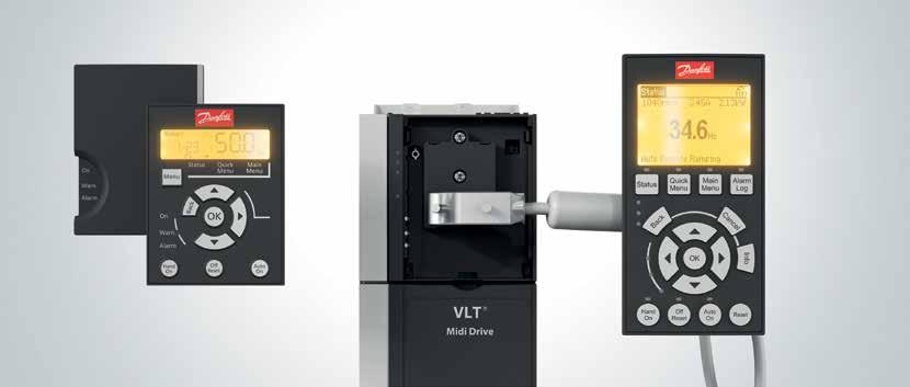 Příslušenství LCP VLT Ovládací panel LCP 21 (numerický) Objednací číslo: 132B0254 VLT Ovládací panel LCP, zaslepovací kryt Objednací číslo: 132B0262 VLT Ovládací panel LCP 102 (grafický) Objednací