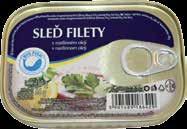 p. 380g KOS 42340125 Kostelecké Uzeniny EAN: 8594159200494 Balení: 6 ks Sleď filety