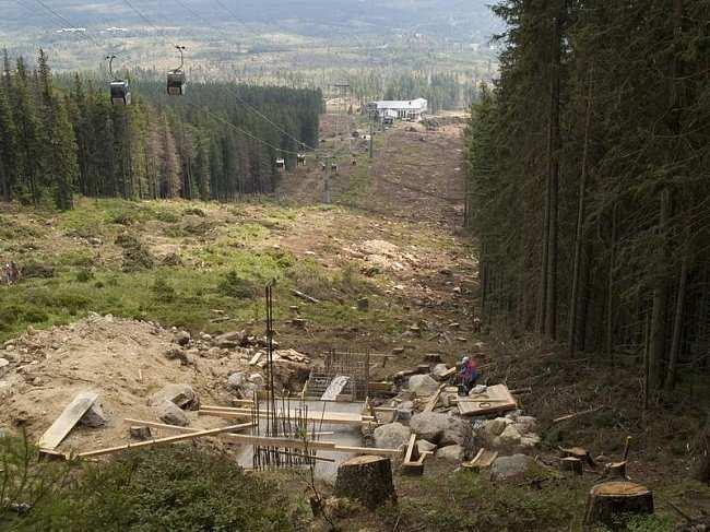 Sjezdovky negativní dopady na půdu a hydrologii vybrání hlubokých půdních horizontů až do 2m a jeho přemístění na povrch