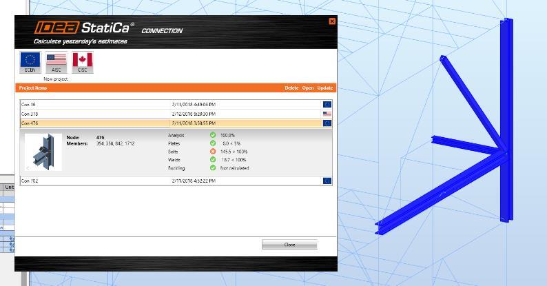 FEA linky (SAP 2000, Robot, STAAD.Pro, atd.) Do teď jsme museli provést export styčníku z FEA aplikací pokaždé do nového projektu. To znamenalo provádět návrh výrobních operací pokaždé znovu. Verze 9.