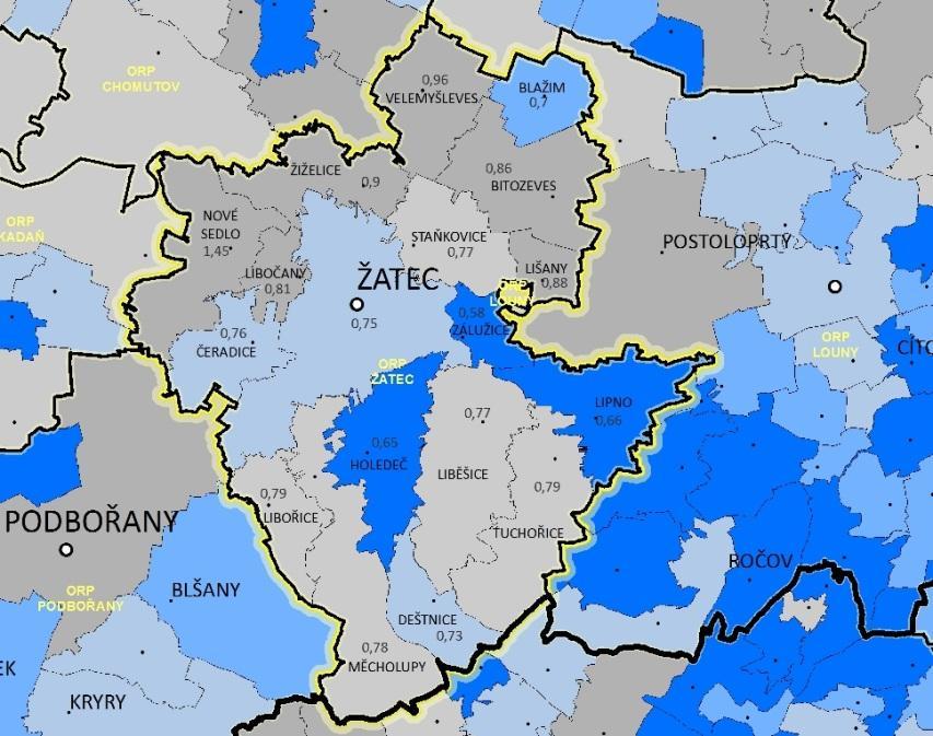 POČET OBYVATEL NA OBYTNOU MÍSTNOST počet obyvatel na 1 obytnou místnost, jako podklad pro analýzu kvality bydlení z hlediska jeho komfortu. Indikace úrovně využívání bytů.