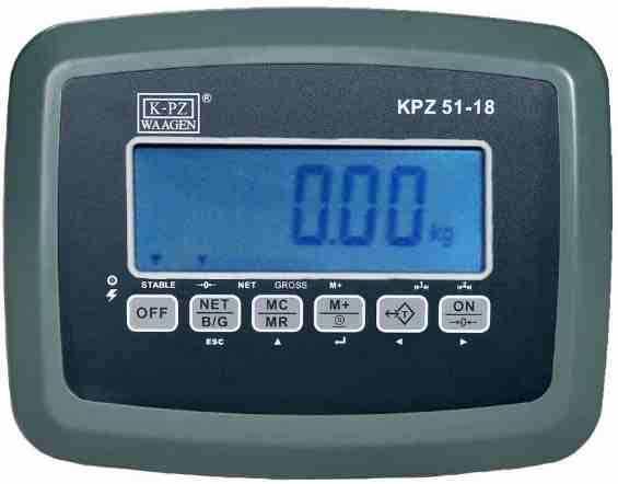 Indikátor Typ KPZ 51-18 Standartní Indikátor : KPZ 5118 je bezpečně chráněný, zabudovaný v odolném ocelovém krytu, lehce ovladatelná, prachu odolná a vodotěsná klávesnice, velká ovládací tlačítka.