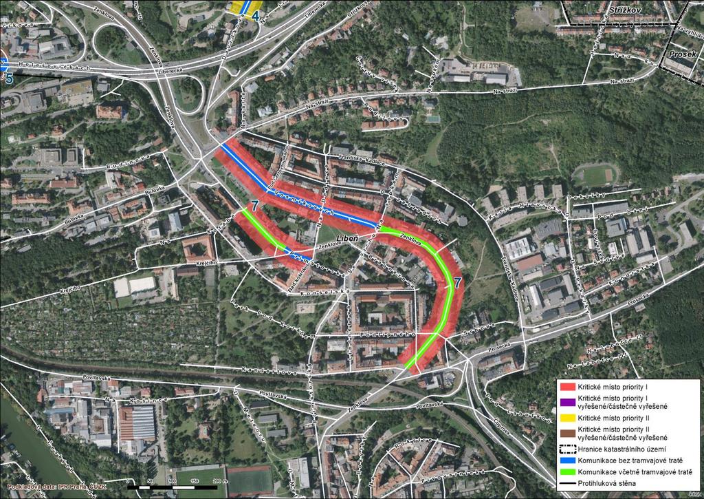 7 Libeň Vosmíkových, Zenklova, Primátorská V ulici Vosmíkových, a na části ulic Zenklova a Primátorská byla lokalizována kritická místa.