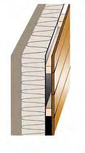 mm minerální izolace 180 mm Konstrukční systém: masivní dřevěné panely (CLT) Teplo a větrání: přímotopy, rekuperace, krbová kamna Skladba stěny: 84 mm panel Novatop Solid, 180 mm minerální izolace