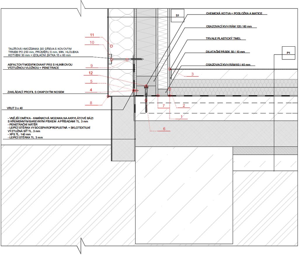 6.4.3 Porovnání detailů Grafika 36. Vyznačení míst, ve kterých byly porovnávány vlhkosti a teploty Tab. 11: Porovnání teplot stanovených programem Area Ozn.