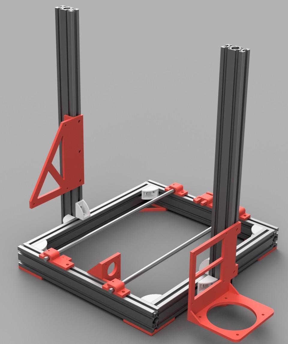 Přimontování desky Anet A8 a napájecího zdroje Potřebné díly: 1 x díl Anet_Board_Mount_No_Fan 1 x díl 1_PSU_Mount 7 x šroub M5 x 10 inbus válcová hlava 7 x Čtyřhranná matice M5 1.