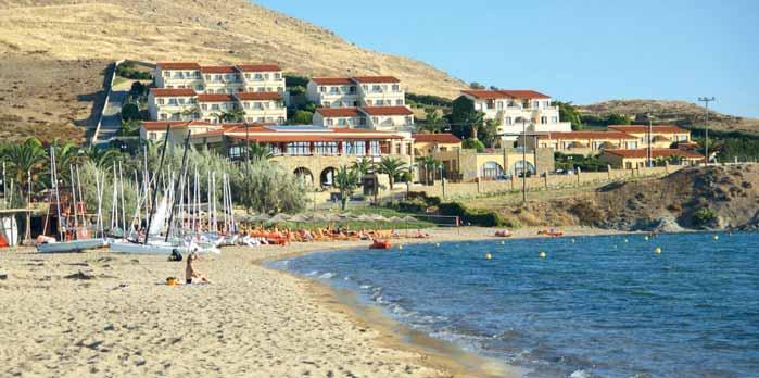 LIMNOS PLATI Lemnos Village Resort Hotel Polopenze plus / možnost dokoupení plné penze plus Pro všechny generace Blízko moře a pláže Oblíbené místo Rezervujte včas Příjemný moderní hotelový komplex