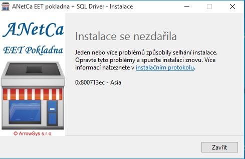 Chyba při instalaci.net Chyba při instalaci.net 0800713ec-Asie Pokud se Vám v průběhu instalace objeví hláška ""Chyba při instalaci.