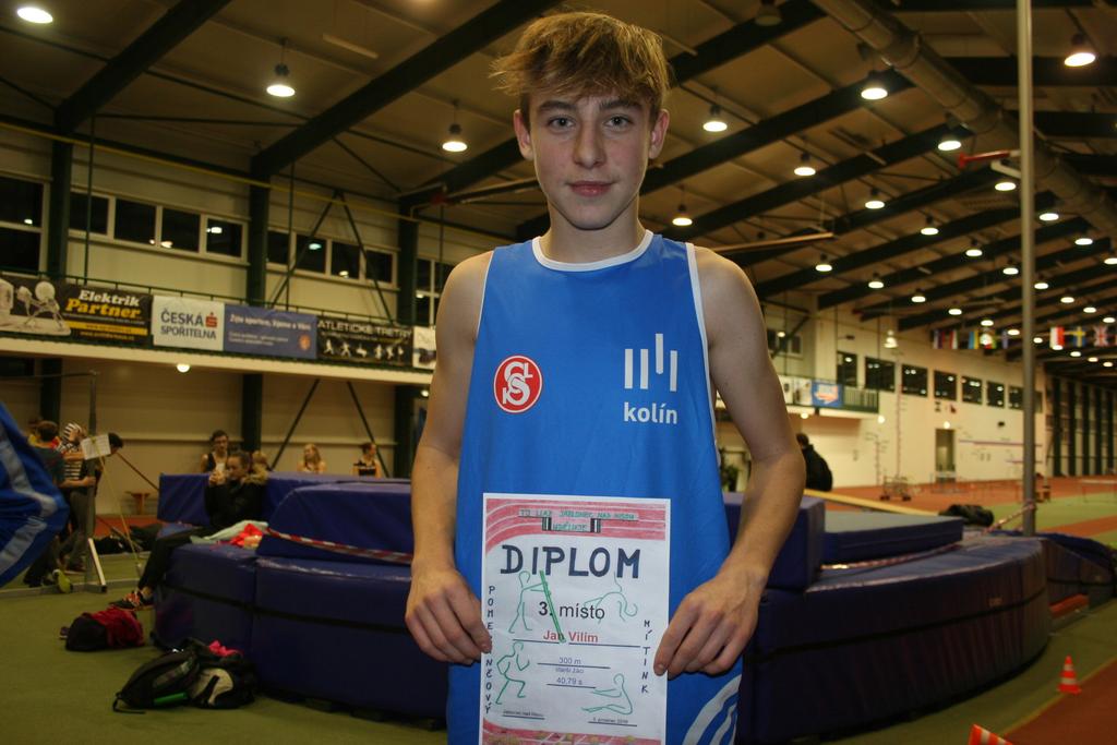 5. Vilím Jan žáci starší 300 m h 39.27 5. Šafránková Jana žákyně starší 60 m 8.00 5. Vosecká Karolína žákyně starší kladivo 40.08 6. Jiranová Helena ženy 100 m 11.75 6. Jiranová Helena ženy 60 m př.