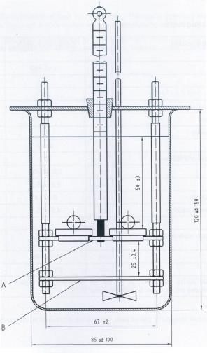 teploměr s minimální přesností 0,2 C (0,5 C při bodu měknutí nad 80 C) vrtulové nebo magnetické míchadlo s topnou plotýnkou (zajišťuje rovnoměrnou distribuci tepla v kapalinové lázni) v případě