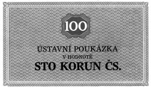 Ústavní poukázka v hodnotě 100 Kčs, r. 1981, foto Martin Krůl 26 Kámen kolem nás byla poslední realizovaná výstava v prostorách výstavní síně Musaion na Dělnické ulici v Havířově.