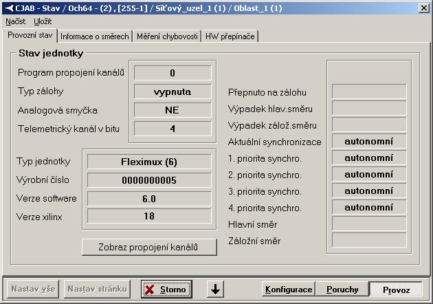 Kromě toho jsou zobrazovány také případné zásahy obsluhy které mohou přerušit provoz např.