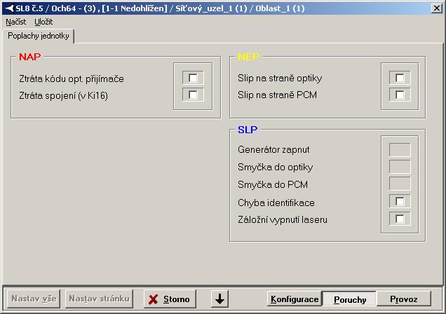 2.13.2 Poruchy SL8, SL13 2.13.2.1 Naléhavé poplachy (NAP) Zde jsou soustředěny poplachy, způsobující přerušení provozu: Ztráta kódu optického přijímače směrem od ochrany nepřichází optický signál.