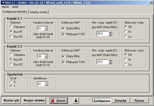 2.16 RO4 RO4 je dvoukanálová jednotka pro přenos signálu 50Hz, zakladní nastavení režimu jednotky se provádí HW propojkami na desce, zbylé parametry se nastavují z dohledového systému. 2.16.1 Konfigurace Na stránce konfigurace se na jednotlivých kartách nastavují parametry kanálů, začlenění do PCM a jsou zde dostupné i testovací režimy.
