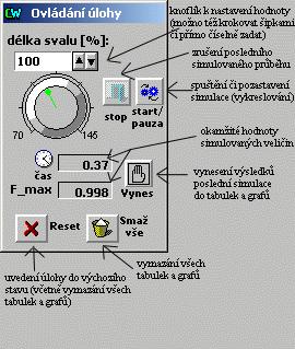 tlačítka umožňující po řadě uvedení celé aplikace do výchozího stavu ("reset"), skrytí / zobrazení okna nápovědy ("help"), zobrazení informace o aplikaci ("about") a ukončení programu ("quit"):