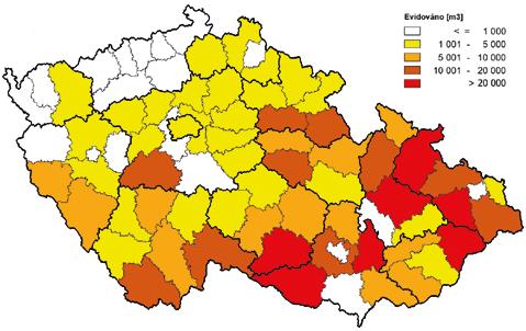 2018 Hranice 200 tis. m 3 abiotických těžeb byla v roce 2017 překročena celkem v šesti krajích, to je o dva kraje více, než v roce 2016. V dalších čtyřech krajích pak byla překročena hranice 100 tis.