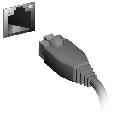 Připojení k Internetu - 33 Připojení pomocí kabelu Integrovaná možnost síťového připojení Zapojte jeden konec síťového kabelu do síťového portu počítače a druhý konec do portu směrovače.