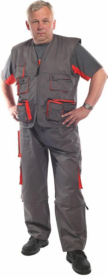 GARMENTS BOILER SUITS - ČERVA DESMAN kalhoty DESMAN kalhoty 2v1 Montérkové kalhoty do pasu 2v1 moderního střihu, odepínatelná nohavice, 65% polyester / 35% bavlna, 235 g/m2, kombinace šedá /