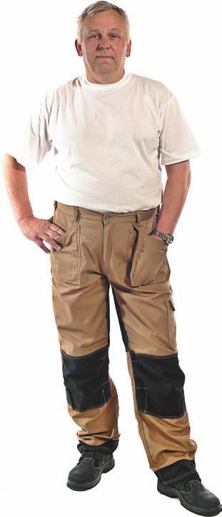 rip and water resistance Working bibpants, high quality fabric, 65% polyester / 35% cotton, 320 g/m 2, reinforced knees (with pocket for knee protector) and bottom with DuPont 500D CORDURA, sizes