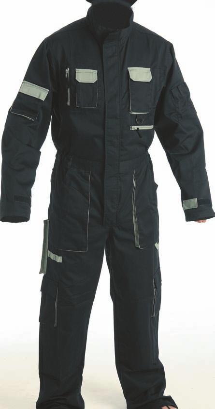ODĚVY MONTÉRKY - ČERVA ELAND overal Overal moderního střihu, 65% polyester / 35% bavlna, 235 g/m2, kombinace modrá / šedá, velikosti 48-62 Fashionable working overall, 65%