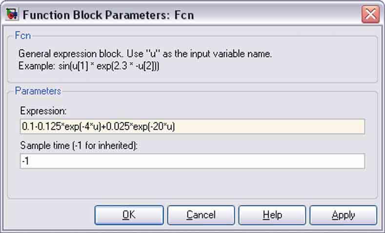 .4 Ověření analyického řešení v Simulinku Simulační model edačky řidiče doplníme funkčním blokem Fcn realizujícím analyické řešení diferenciální rovnice obr. 3.-8 a 3.-9.