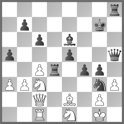Vd7 De3+ s dvoutahovým matem 0-1 Kameník (1834) Bureš (2047) Ústí n. Orlicí Velké Losiny bílý vzdal. Černý na tahu může vyhrát prakticky jakkoliv, vychází snad i elegantní 36 gxh3 37.Sxh5 h2+ 38.Kxh2?