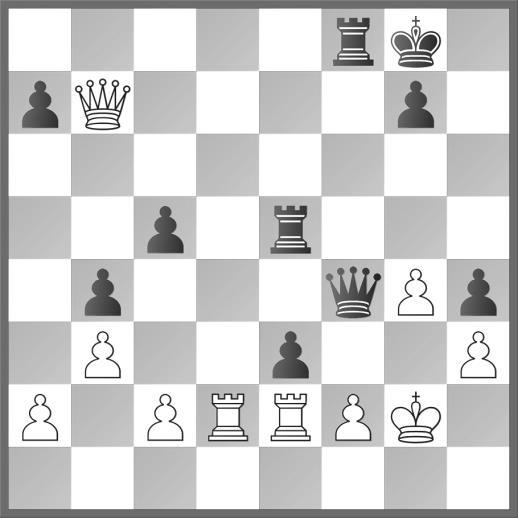 Z partie Zapletal (2140) Sabol (2282) zápasu Vysoké Mýto Zábřeh je následující pozice 33.Vxe3! Vxe3 34.Dd5+!