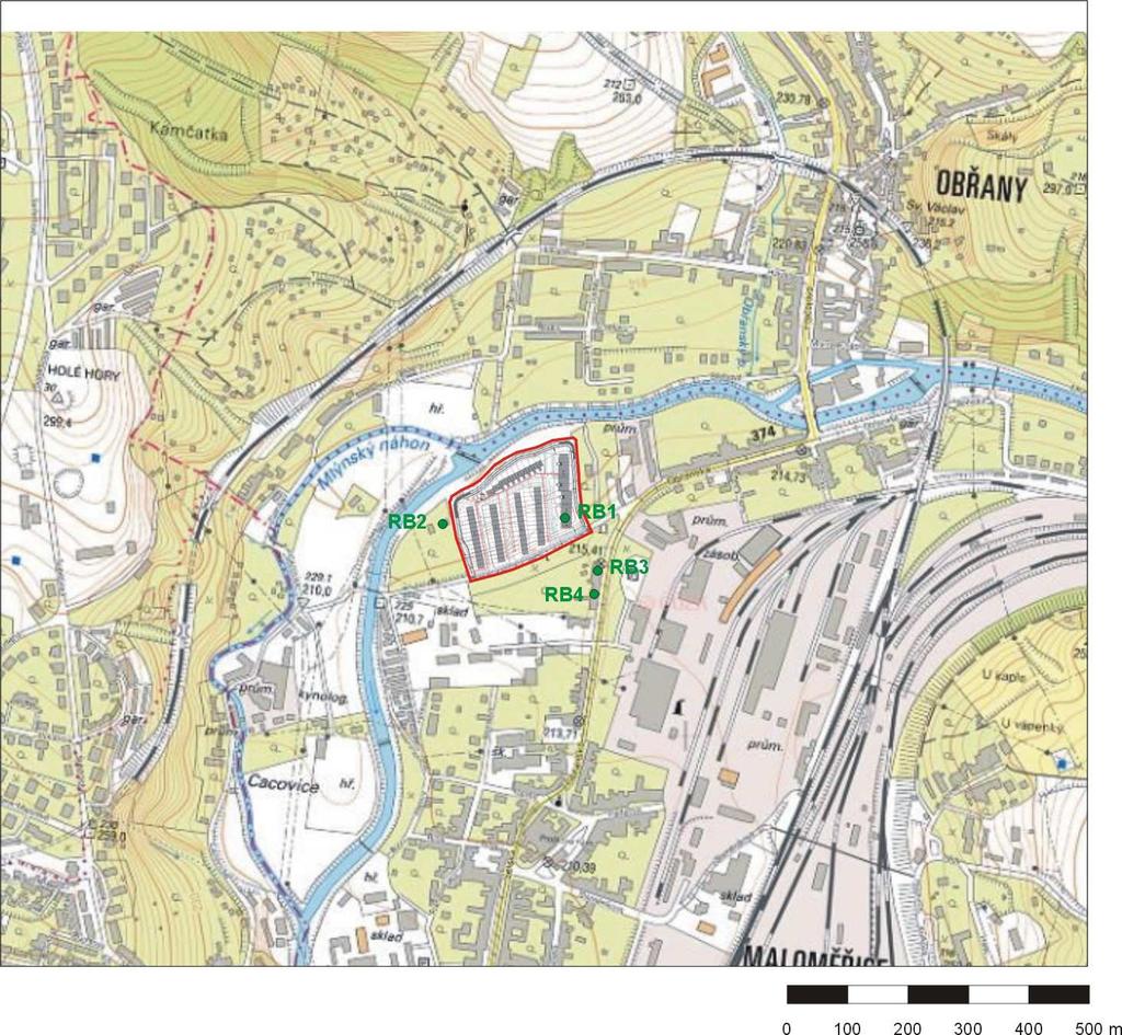 Výstavba bytového komplexu Zelené nábřeží Brno-Maloměřice Rozptylová