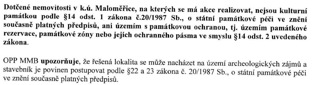 Výstavba bytového komplexu Zelené nábřeží Brno-Maloměřice Vypořádání připomínek k oznámení záměru 3. Vyjá