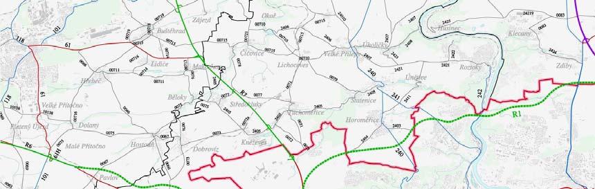 část MÚK Malovanka. Maximální podélný sklon je 4,3%.Stavba je rozdělena na 4 úseky: 1. úsek Silniční okruh R1 - ulice U Boroviček měří 1,75 km 2.