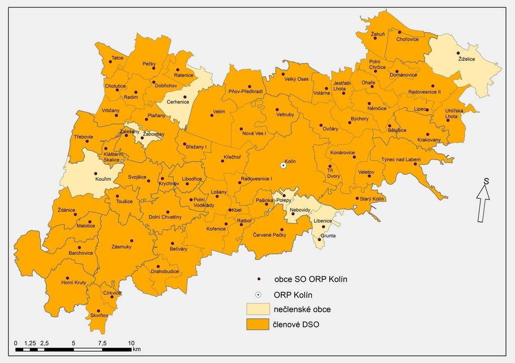 Obce v území ORP