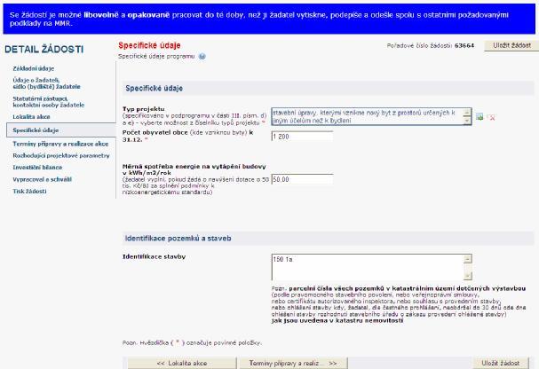 Doplnit v případě, že žádáte o navýšení dotace na nízkoenergetický standard v souladu