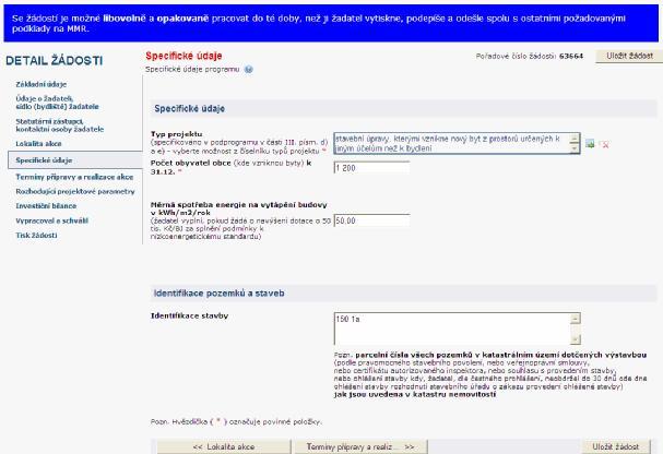 Doplnit v případě, že žádáte o navýšení dotace na nízkoenergetický standard v souladu