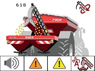 5 Překládání s ovládací jednotkou QUANTRON-A Funkce a řízení Zobrazení provozní obrazovky Oba snímače minimálního množství (LLST a LRST) jsou tlumené. Je dosažen přepad.