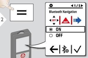 Nastavení Nastavení Bluetooth Je-li aktivováno v režimu měření, umožňuje tlačítkům se šipkami pohybovat kurzorem na počítači. Zvolte ZAPNUTO nebo VYPNUTO.
