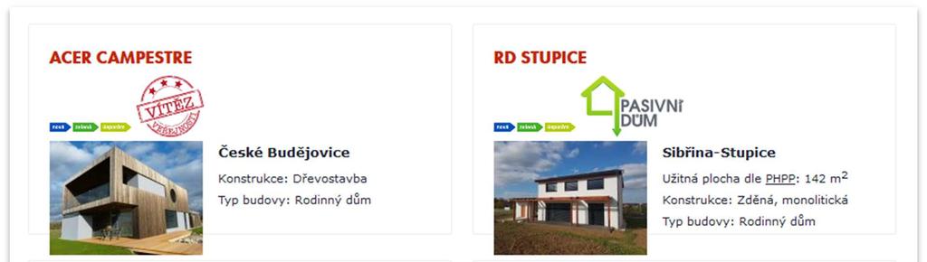 pasivnidomy konference soutez CELKEM 2017 CELKEM 2016 10000 5000 0 Součástí portálu jsou i dva unikátní katalogy: Katalog pasivních a nízkoenergetických domů
