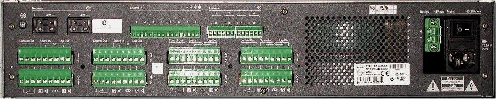 Výkonové zesilovače 8 kanálový zesilovač Připojení systémové sběrnice Řídicí vstupy Vstup MIC/linka Výstup chladícího vzduchu