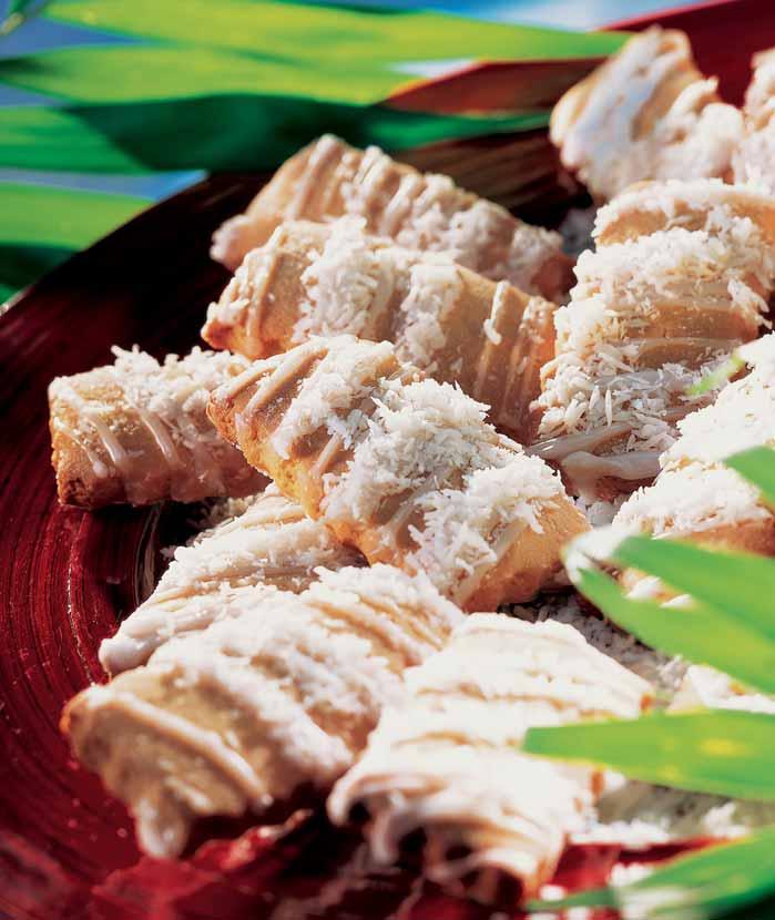 Tyãinky v kokosovém kabátku 120 g másla nebo margarínu 250 g hladké mouky 50 g mouãkového cukru 100 ml jableãného dïusu citrónová kûra (nastrouhaná) 1 vejce V echny pfiísady dáme do mísy a dobfie