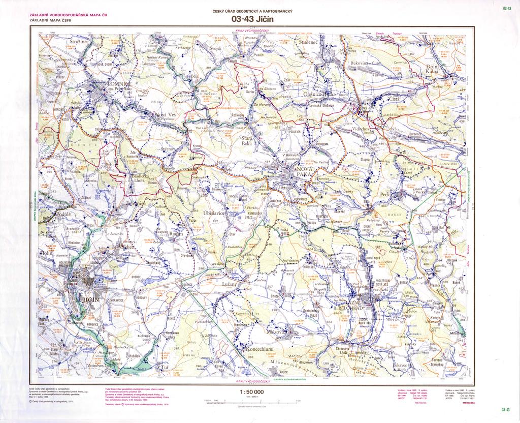 ZÁKLADNÍ VODOHOSPODÁŘSKÁ ČR LIST 03-43 JIČÍN